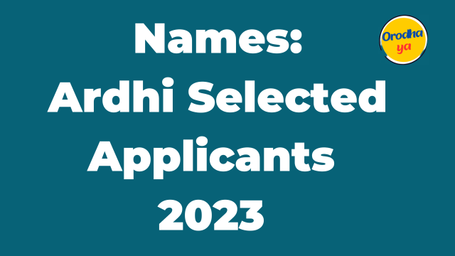 Ardhi Selected Applicants 2023 Latest