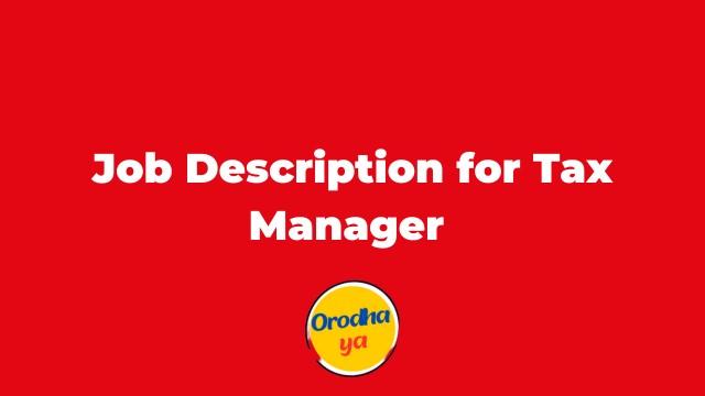 Job Description for Tax Manager