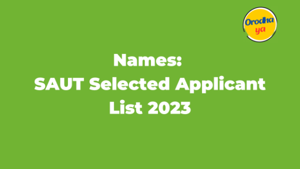 Names: SAUT Selected Applicant List 2023 Latest