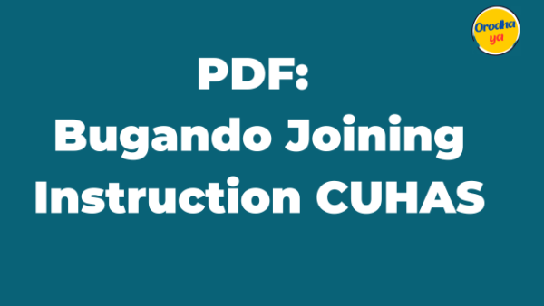 PDF: Bugando Joining Instruction CUHAS Latest