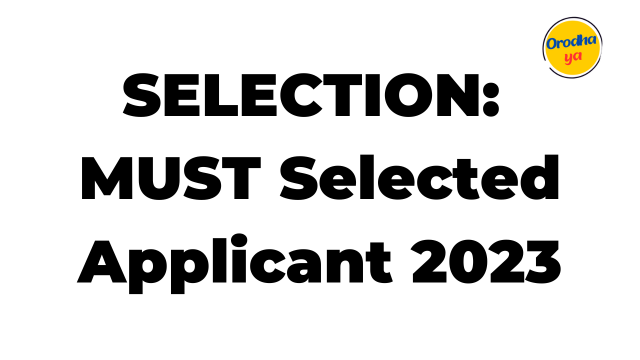 SELECTION: MUST Selected Applicant 2023