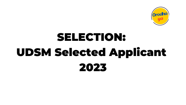 UDSM Selected Applicant 2023