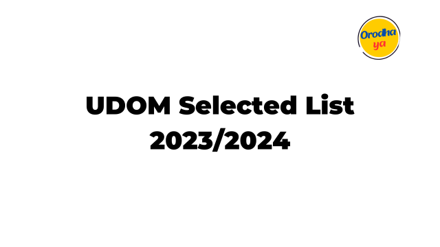 UDOM Selected List 2023/2024