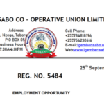 Igembensabo Cooperative Union Limited New Job/Vacancies Apply