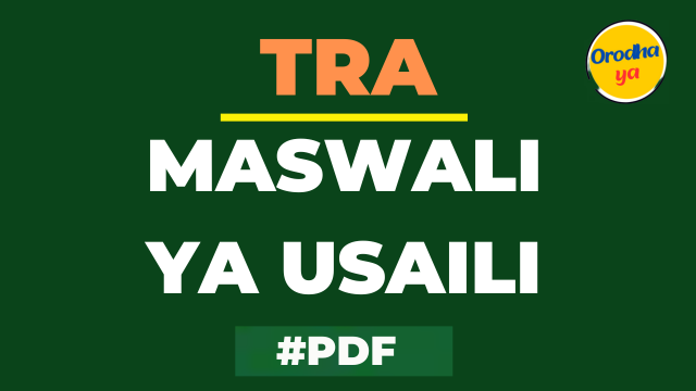 Maswali ya Usaili TRA Interview Question New pdf Download here !