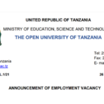 OUT New Job Vacancies Open University of Tanzania How to apply