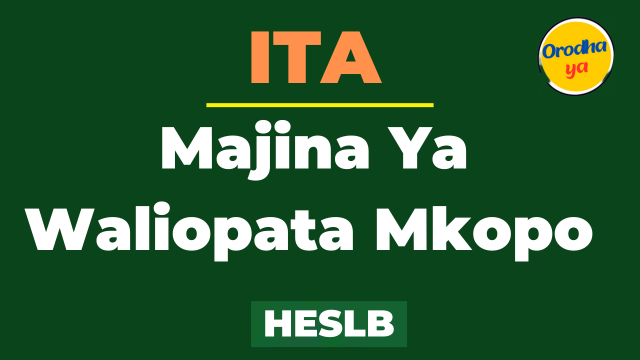 Orodha ya Majina Ya Waliopata Mkopo ITA HESLB pdf 2023 List 1+