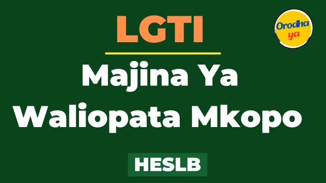 Orodha ya Majina Ya Waliopata Mkopo LGTI HESLB pdf 2023 List