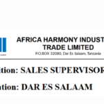 Africa Harmony Industry: New 10 Sales Supervisors Jobs Vacancies