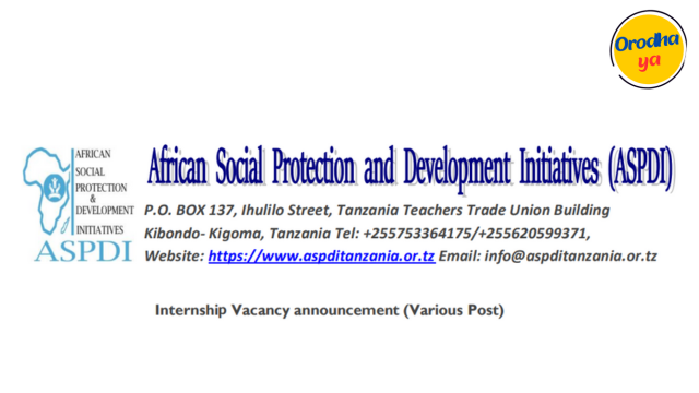 African Social Protection and Development Initiatives (ASPDI) Internship Gender and Protection Officer