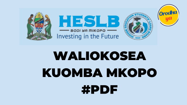 Majina Ya Waliokosea Kuomba Mkopo HESLB 2023-24 PDF Names with Problem Check Out