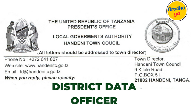 Nafasi Za Kazi Handeni Town Council, Shirika La THPS District Data Officer Jobs Vacancies