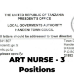 Nafasi za kazi Handeni Town Council, Shirika La THPS ART Nurse (3 Positions)