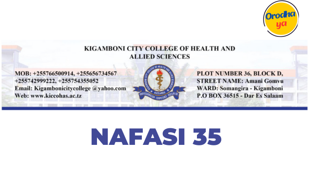 Nafasi za kazi Kigamboni City College of Health and Allied Sciences (KICCOHAS) '35 Various Posts'