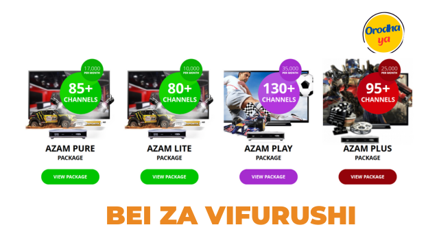 Bei za Vifurushi vya Azam TV Packages, (400+ Channels) Prices