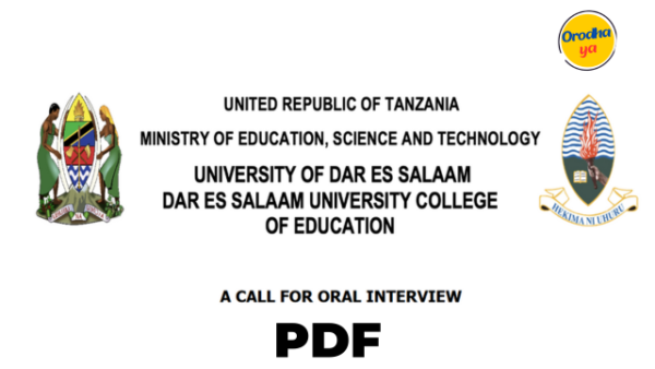 Kuitwa kwenye Usaili DUCE Call for Oral Interview Pdf Check Out