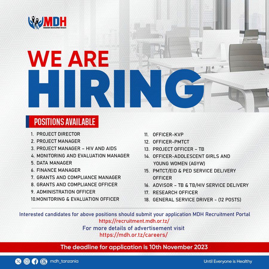 mdh vacancies