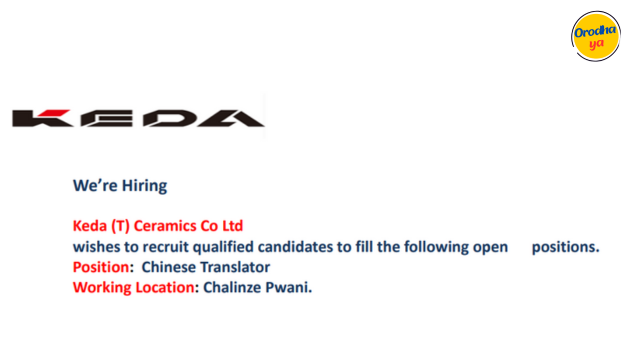Chinese Translator Jobs at Keda (T) Ceramics Co Ltd Deadline 23, 2023