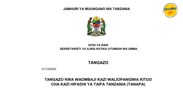 Waombaji kazi wote waliopangiwa kituo cha kazi TANAPA applicants Assigned