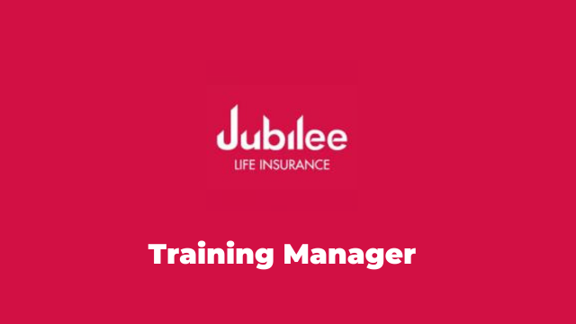 Job Application for Training Manager at Jubilee Insurance